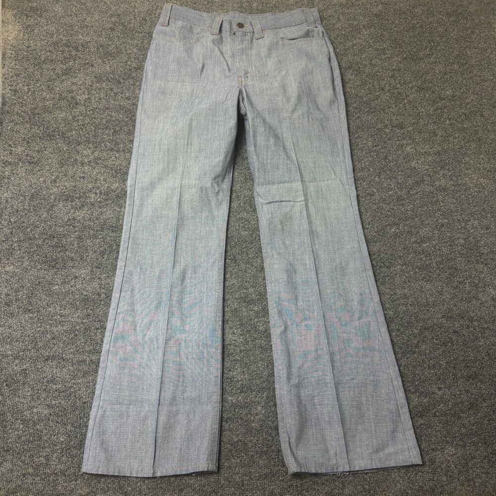 VTG 70s Levis Orange Tab Bell Bottom Flare Jeans Light Wash Made In USA 32x31